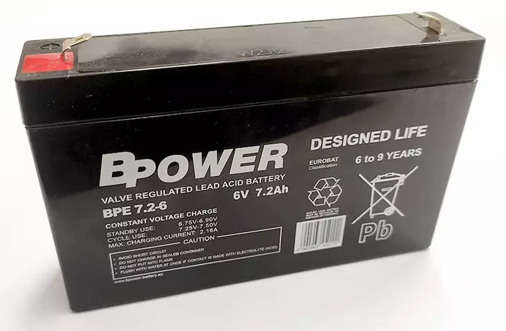 BPower Huoltovapaa Lyijyakku 6V 7,2Ah - Akut - BPower-6V-7Ah - 1