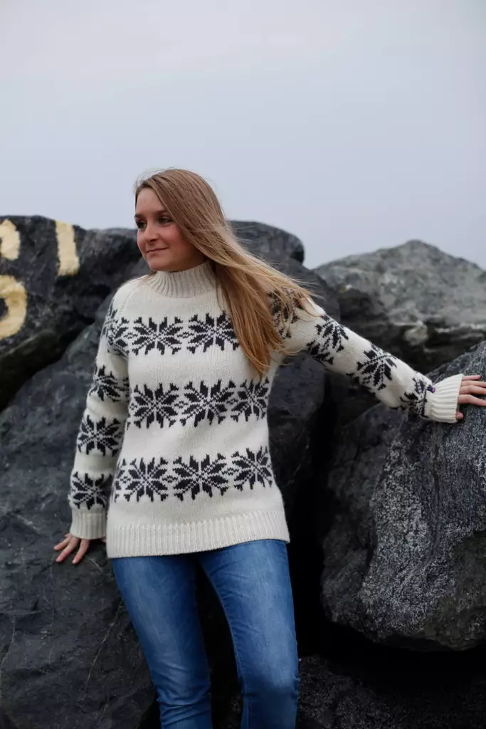 Norwool valkoinen islantilainen villapaita - Villapaidat - 191-51-XS - 1